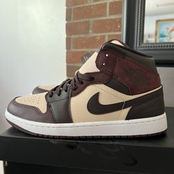AIR JORDAN 1 MID SE VELVET BROWN/EARTH-SAND DRIFT/Brand New/Must See!!! 