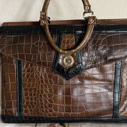 Croc Print Satchel