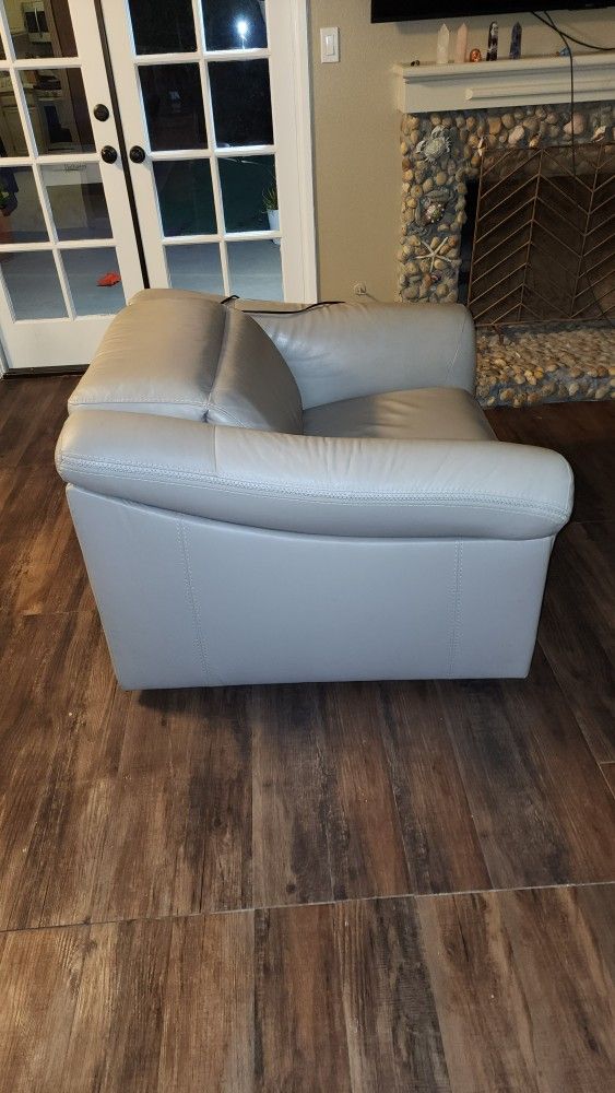 Grey Leather Couch