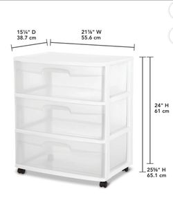 White Plastic Rolling Drawer Organizer
