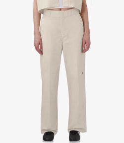 Dickies Women's Straight Leg Work Pants Beige Size 26 Pockets Twill