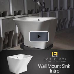 （G-1-5）Los Flexi Rectangular Wall Mount Bathroom Sink With Single Faucet Hole 19″L X 17″W