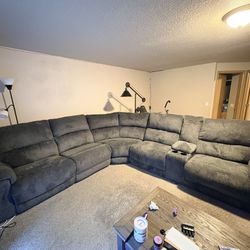 Grey Sectional with Recliners By Ashley Furniture 