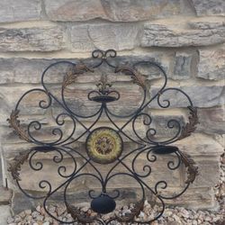 Wrought Iron Wall Art Candle Holder