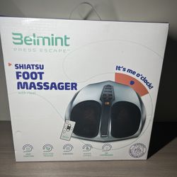 Belmint Shiatsu Foot Massager Machine - Electric Deep-Kneading Foot and Heel Pain Relief Massage with Switchable Heat, Air Compression for Plantar Fas