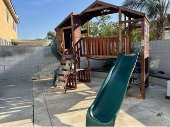 Wooden Playset with 2 Slides