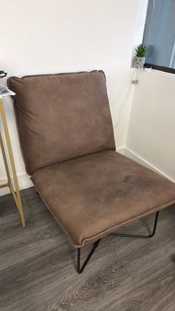 Brown Accent Chair with Metal Legs