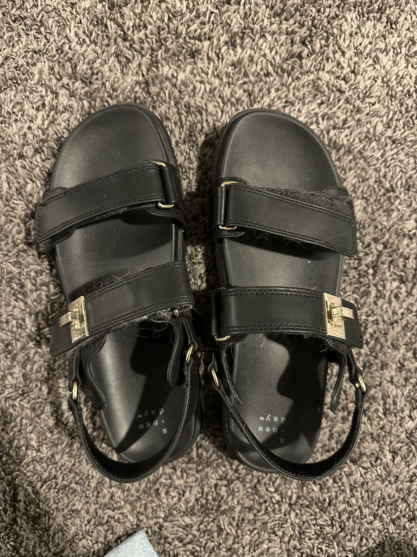 black sandals