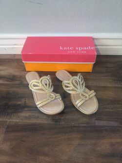 Women's 6.5 Kate Spade Gold Braided Sandals