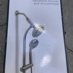 6 Spray Wall Bar Rain can Shower Head With 6 Sprayer Hand Shower In Brushed Nickel