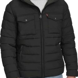 New Levi's Mens Size XL  Water Resistant Performance Stretch Hooded Puffer Jacket