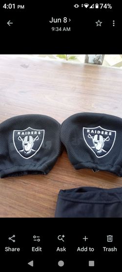 Las vegas raider's head rest covers