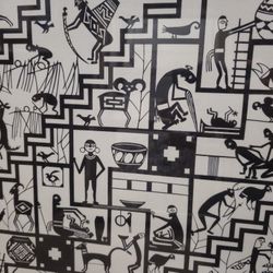 One Of A Kind, Original Handcut Paper Frame Print Of Mimbres Valley. New Mexcio Art Of Natives.