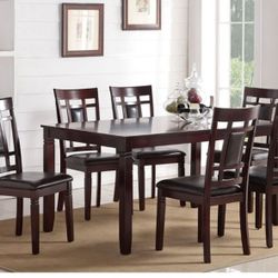 BRAND NEW 7 PCS DINING TABLE SET TABLE +6 CHAIRS $449