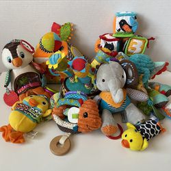 Infantino Soft Baby Infant Sensory Large Toy Bundle | 9 toys