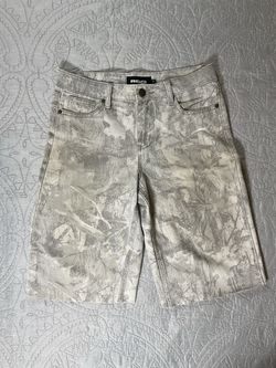 Boys Grey Camo Cropped Shorts
