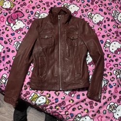 Black Rivet Leather Coat