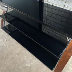 Whalen Payton 3-in-1 Flat Panel TV Stand for TVs up to 65", Brown Cherry Finish