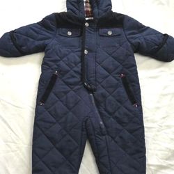 Rothschild Baby Boy Quilted Pram Snowsuit (Navy Blue  Size 3-6 Months)