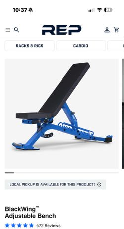 REP Fitness Black-wing Weight Bench with either 12” or 14” wide pad option.