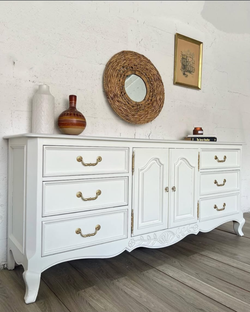 Refurbished French Provincial Furniture Set — 2 Nightstands + Matching Dresser