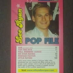 Lee Ryan Smash Hits! Popstars 3 2005 Top Trumps Specials Card Music Picture Pop Rock Vintage Collectible Game