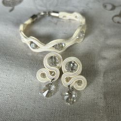 Wedding Soutache Jewelry with Swarovski Beads