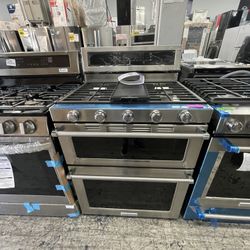 Kitchen Aid 30” Gas Stove In Stainless Steel New Open Boc With Duo Oven 