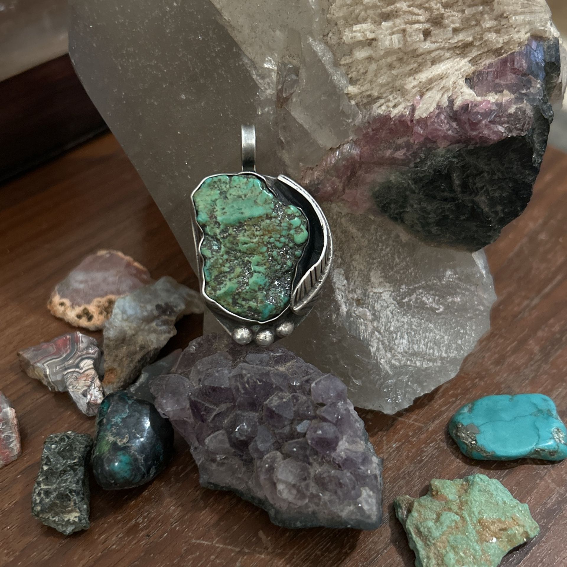 Vintage Rare Bisbee Turquoise Pendant