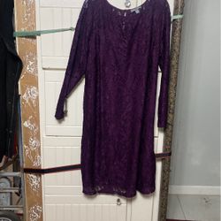 Nice Beautiful Lace Purple Dress Like New
