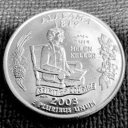 2003-P Alabama State Quarter Uncirculated From US Mint Roll 