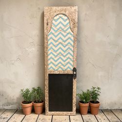 Multifunctional Wooden  Door With Message, Photo Or Note Center And Blackboard/Chalkboard 