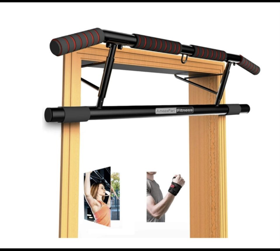 New Other - AmazeFan Fitness Doorway Pull Up Bar With Ergonomic Grip – (READ)