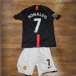 Ronaldo #7 Manchester United 2008 Away Shorts + Jersey Kit 