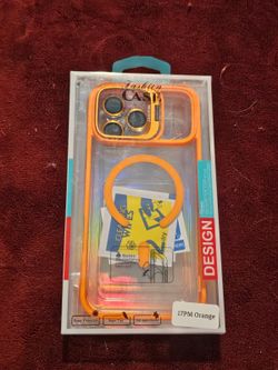 Orange Magnetic Clear Phone Case