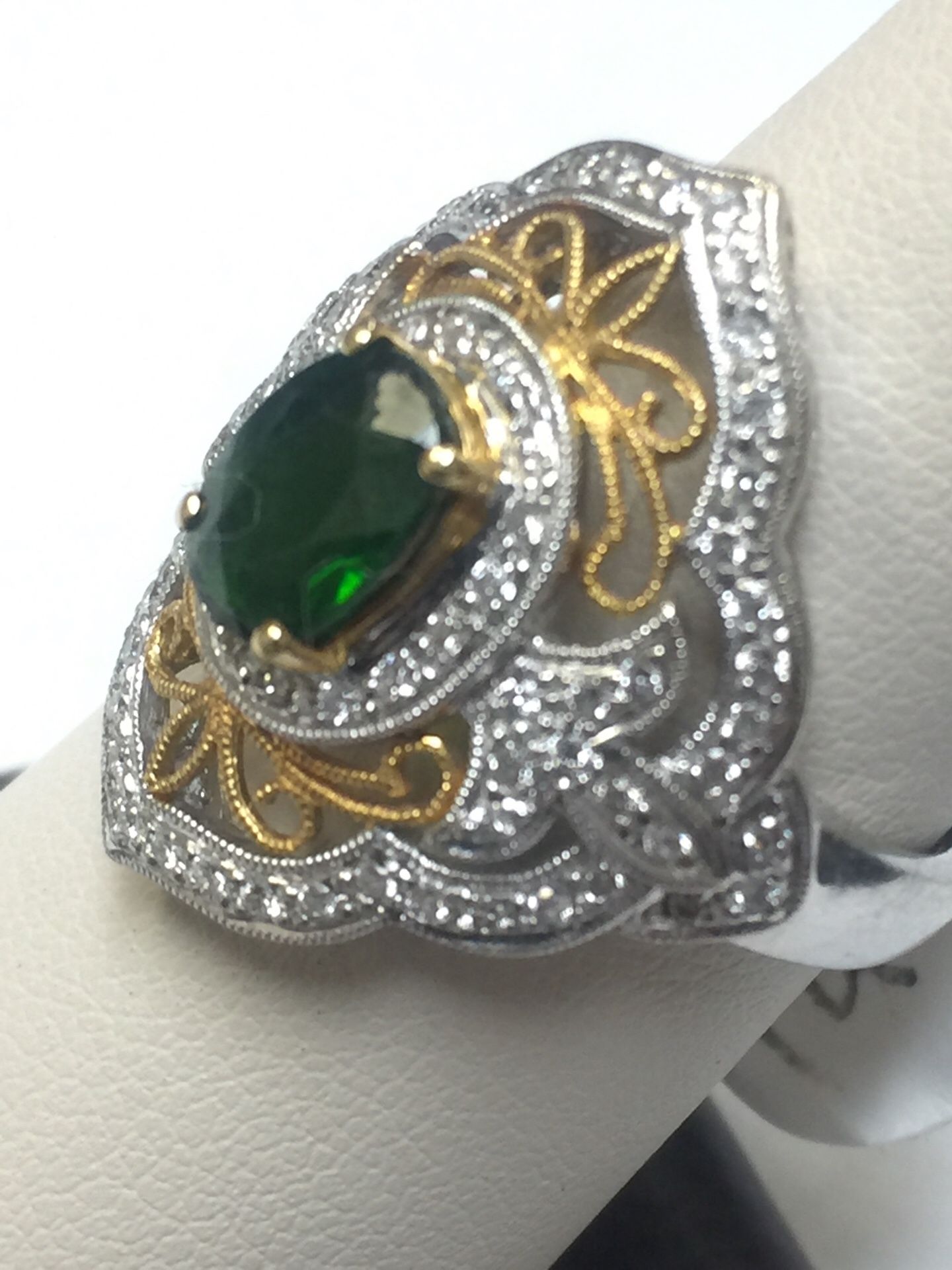18 k yellow gold and 14k white gold ring size 7.5