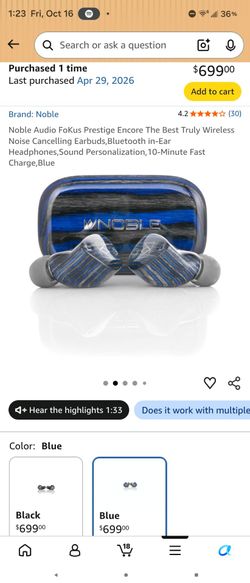 Noble fokus prestige encore blue