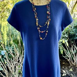 J Crew  Blue Women’s Double faced Wool Crepe Shift Dress 