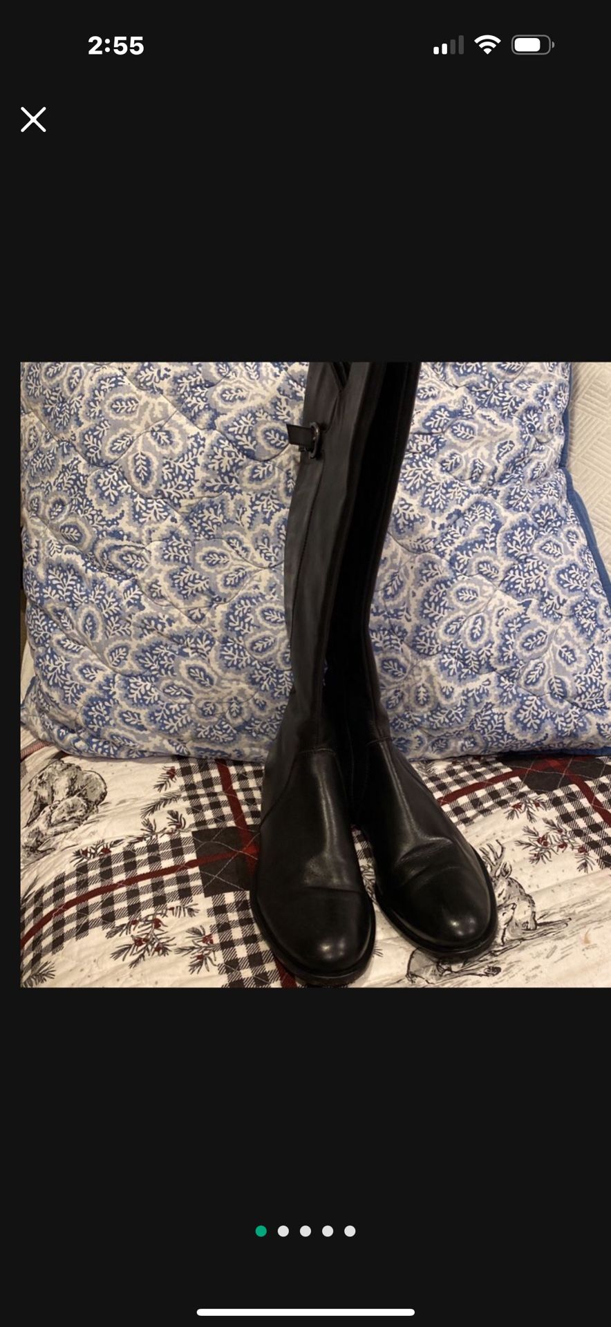 Women’s Salvatore Ferragamo Tall Black Riding Boots 7.5