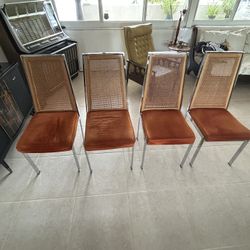 Original Mid Century Dining Chairs Chrome Frame 