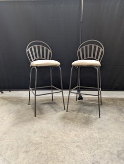 Pair of Emerald Home Furniture Metal Bar Stools