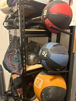 Medicine balls and stand