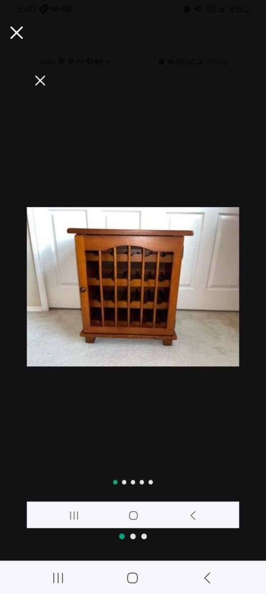 WOOD WINE CABINET, WINE RACK, End Table or Nightstand, Wine Storage, Bar