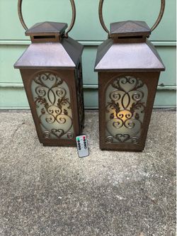 Two outside lanterns