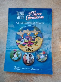 Disney D23 The Three Caballeros 75th Anniversary Button Set 2020