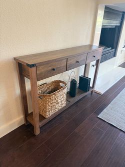 Wood Console Table with 3 Drawers