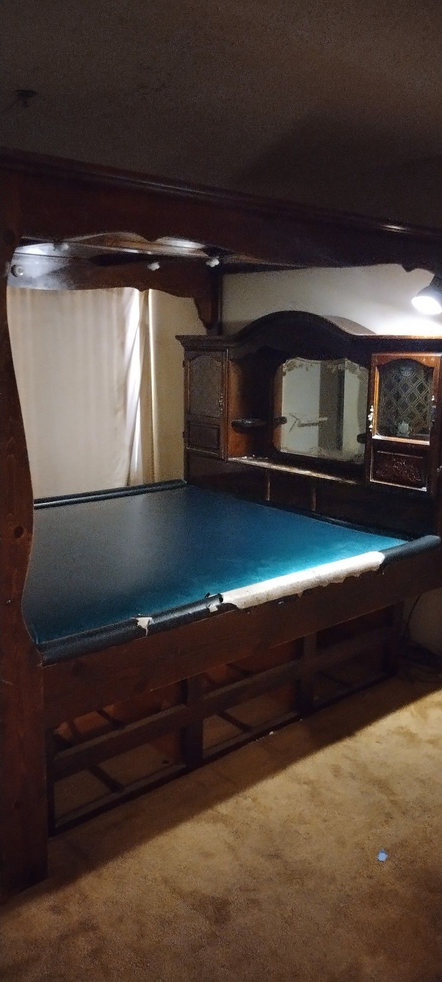Mirrored Canopy King Sized Bed