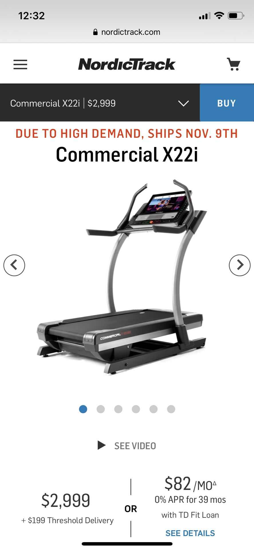NordicTrack x22i treadmill
