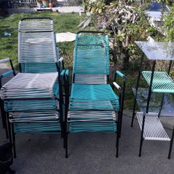 1950s Lawn Furniture Stacking Vintage Retro Set Seating For 8 And 2 Tables Bench Benches Chairs Glider Rocker