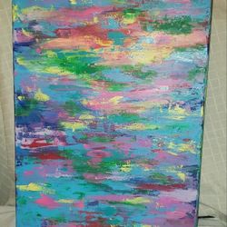 Colorful Abstract Oil Painting on Canvas
